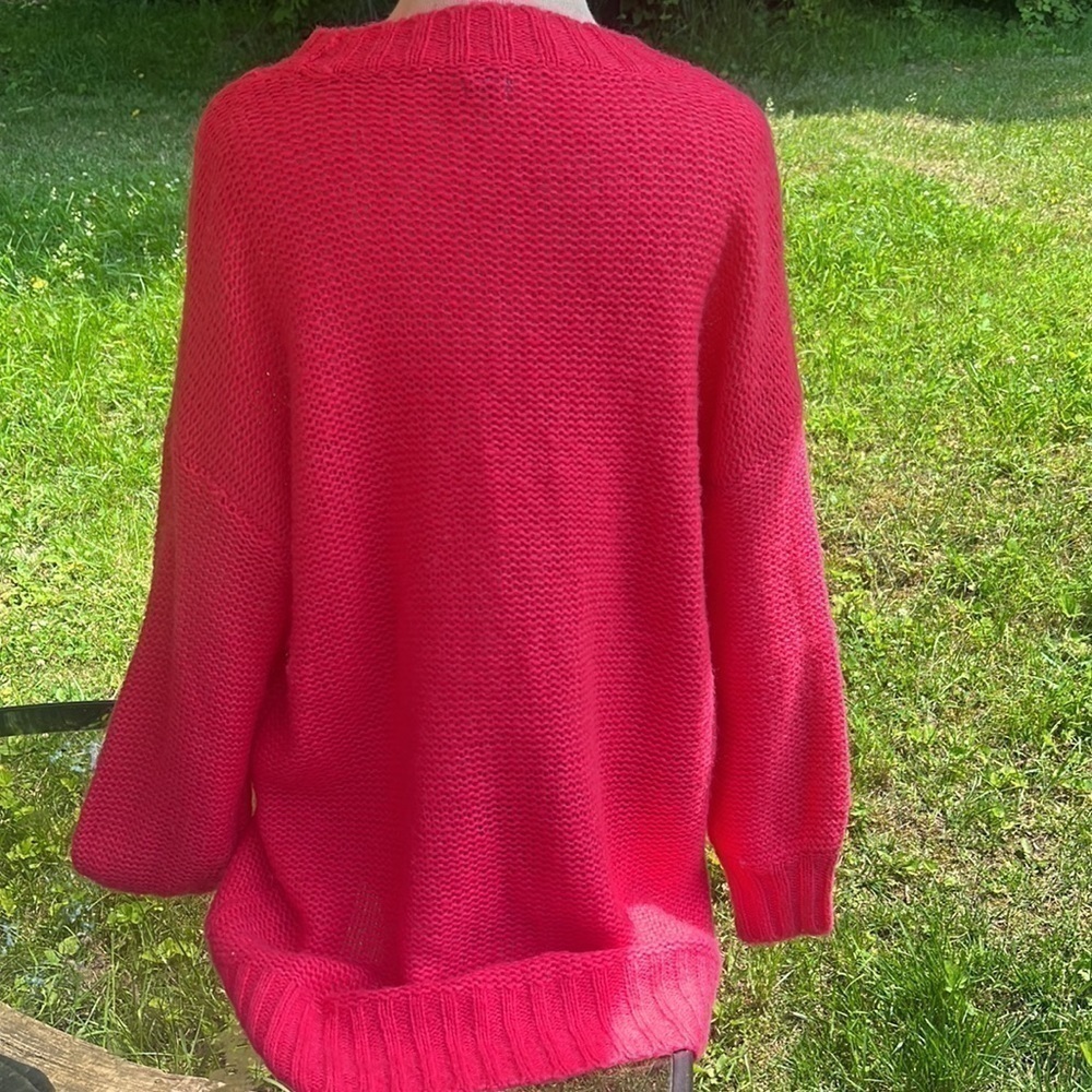 Aerie Hot Pink Knitted Sweater Size XS Long Sleeve, slightly oversized - Picture 5 of 9